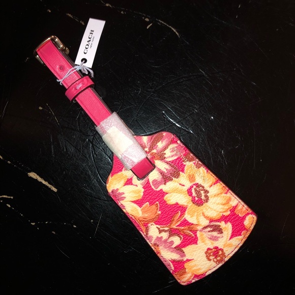 COACH NWT Luggage Tag w Vintage Daisy Script Print - Picture 5 of 9